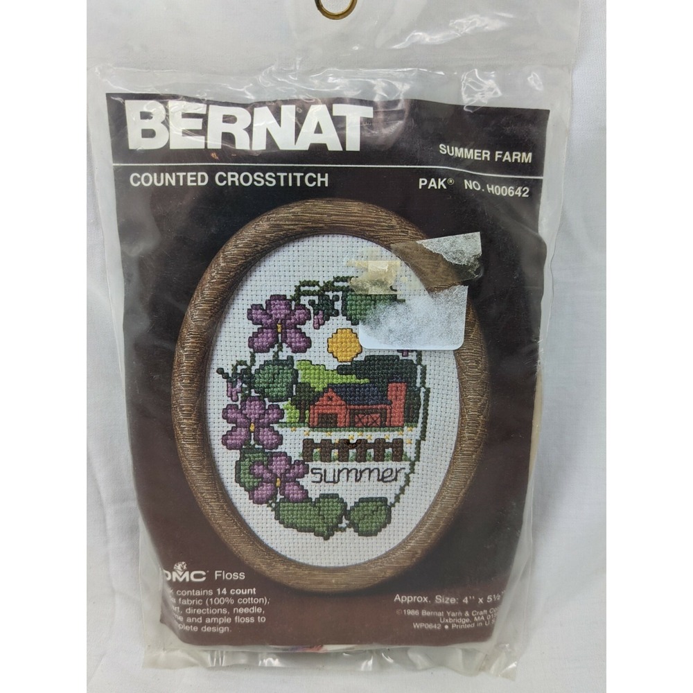 Bernat Counted Cross Stitch Summer Farm Kit